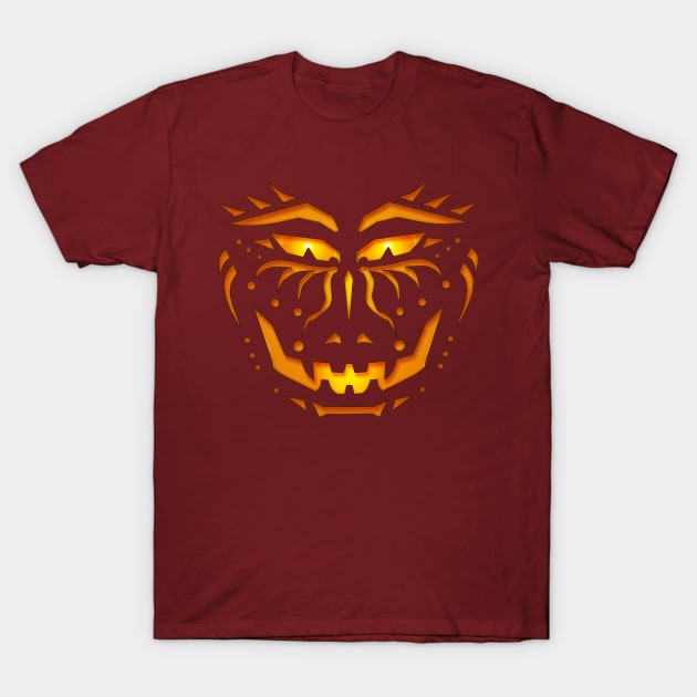 Pumpkin Face T-Shirt by Art By Cleave